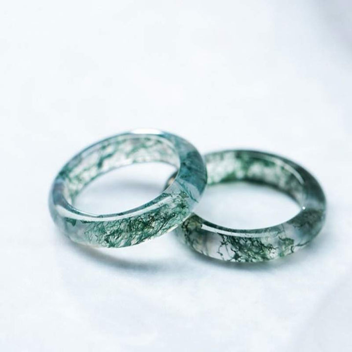 Anello di equilibrio curativo in agata muschiata Buddha Stones - image 0