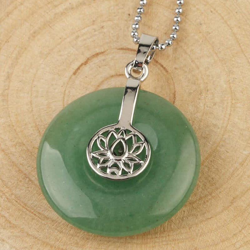 Buddha Stones Vari cristalli Ametista Cristallo rosa Loto Collana pendente curativa - Avventurina verde - image 25