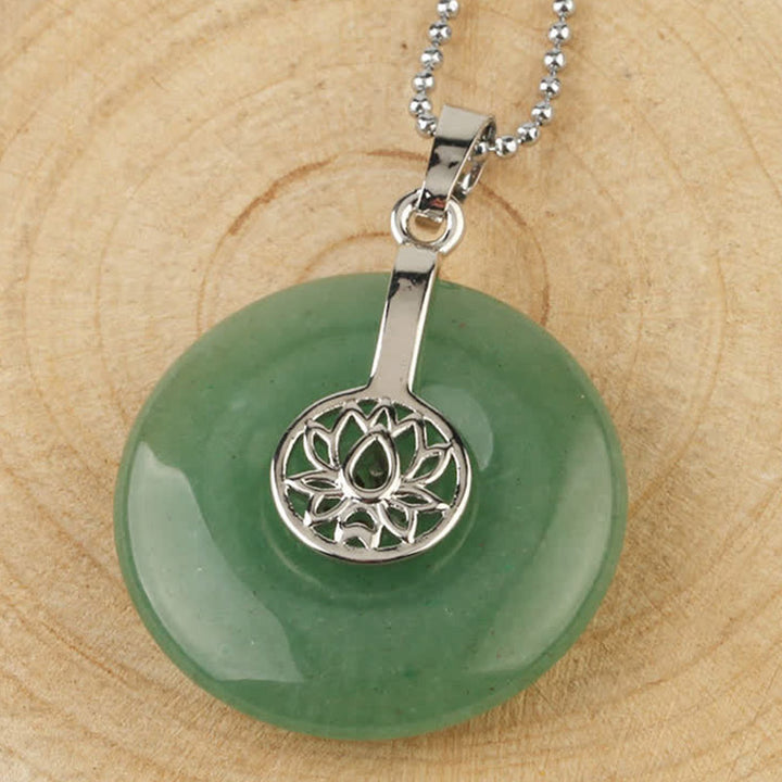 Buddha Stones Vari cristalli Ametista Cristallo rosa Loto Collana pendente curativa - Avventurina verde - image 24