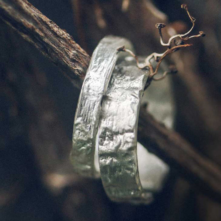 Anello di coppia di benedizione con design semplice in argento sterling 925 Buddha Stones