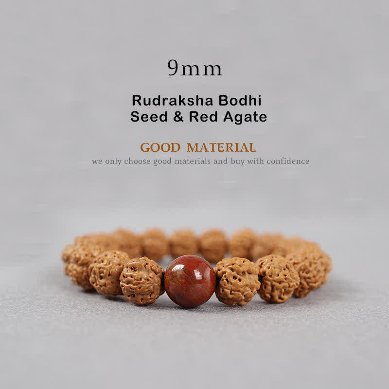 Buddha Stones Tibet Rudraksha Bodhi Seed Dzi Bead Ambra Turchese Bracciale della Ricchezza