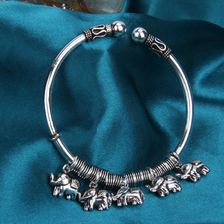 Bracciale Buddha Stones 925 Sterling Silver Elephant Strength Braccialetto