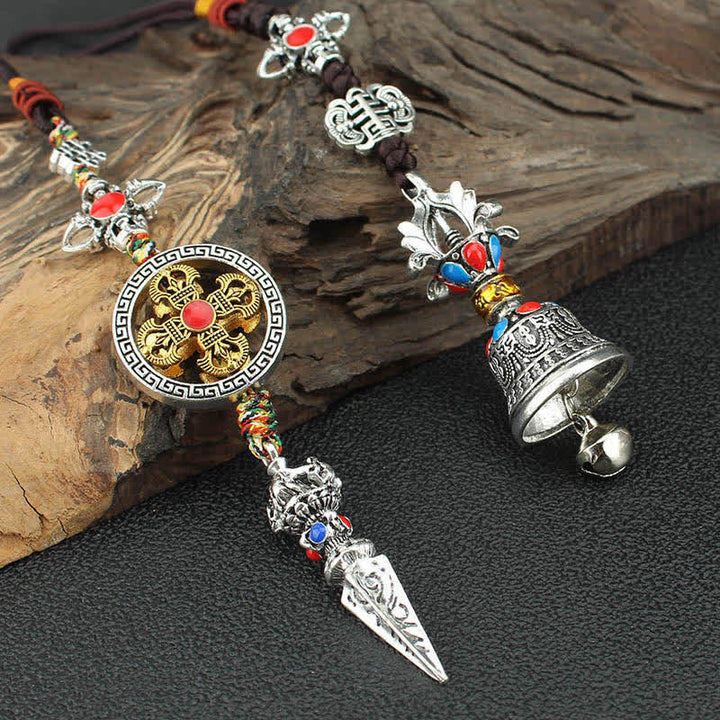 Decorazione da appendere per auto spirituale del Tibet Om Mani Padme Hum Vajra Dorje
