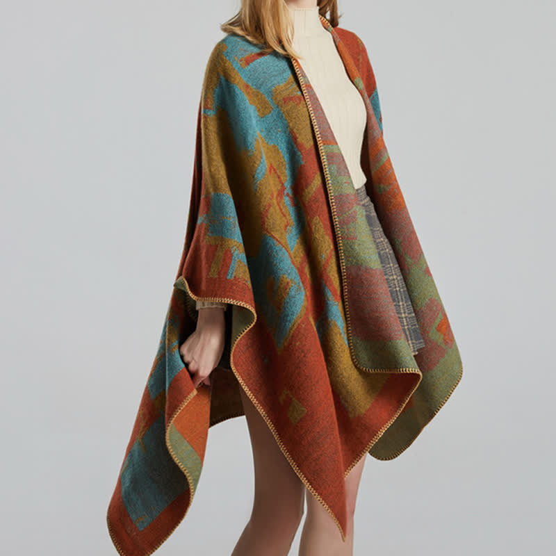 Scialle caldo mantello sciarpa arancione tibetano - image 8