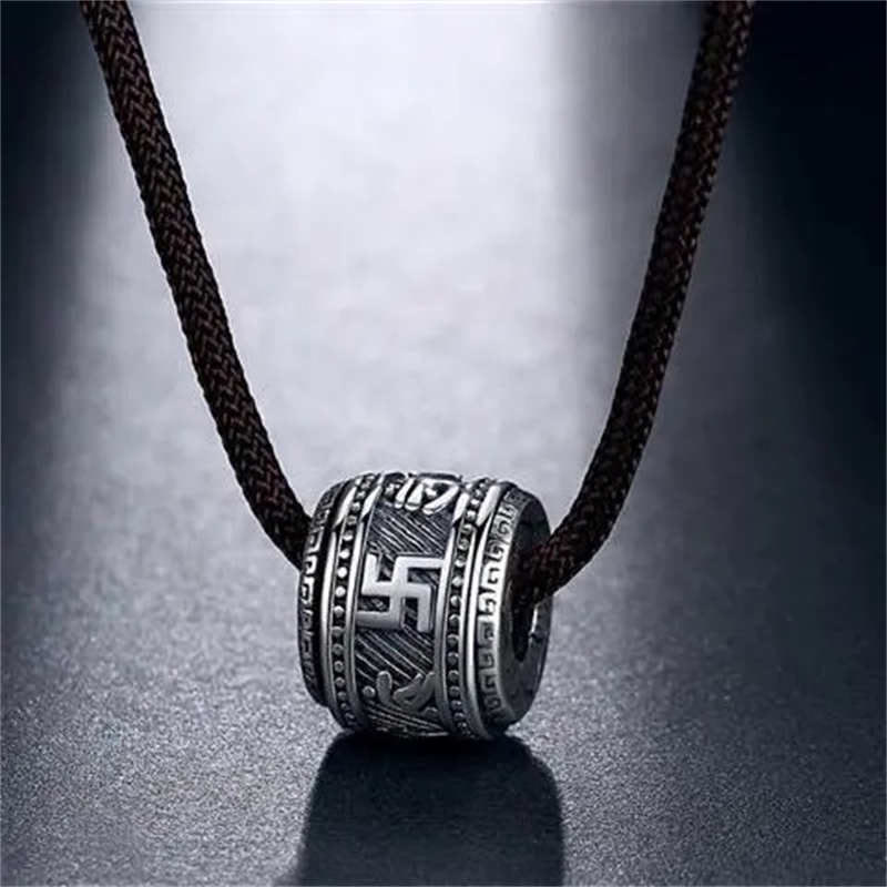 Collana con ciondolo di protezione Buddha Stones Tibet Om Mani Padme Hum - Argento - Corda di corda - image 5