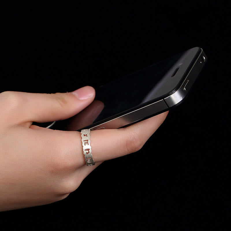 Buddha Stones Tibetano Argento Sterling 925 Om Mani Padme Hum Pace Cavo - image 4