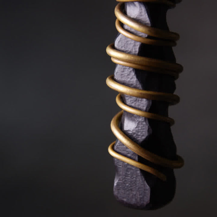 Collana con ciondolo a forma di bilancia, pace e Buddha Stones, Tibet, ebano, ottone. - image 5