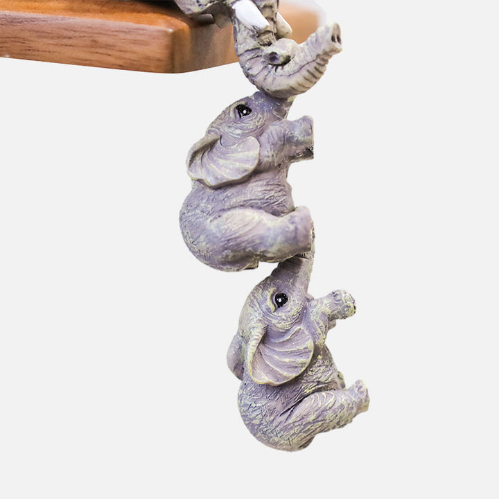 Buddha Stones 3 pezzi Feng Shui Elefante Sitter Figurine Ricchezza Figurina Decorazione della casa