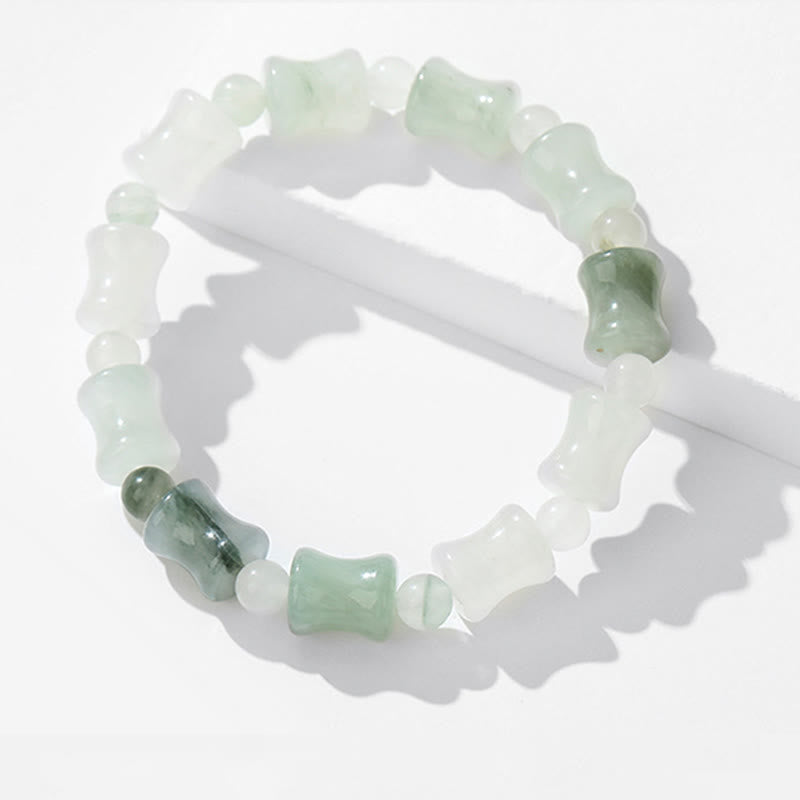 Braccialetto Buddha Stones Jade Coconut Shell Bamboo Pattern Abbondanza Fortuna