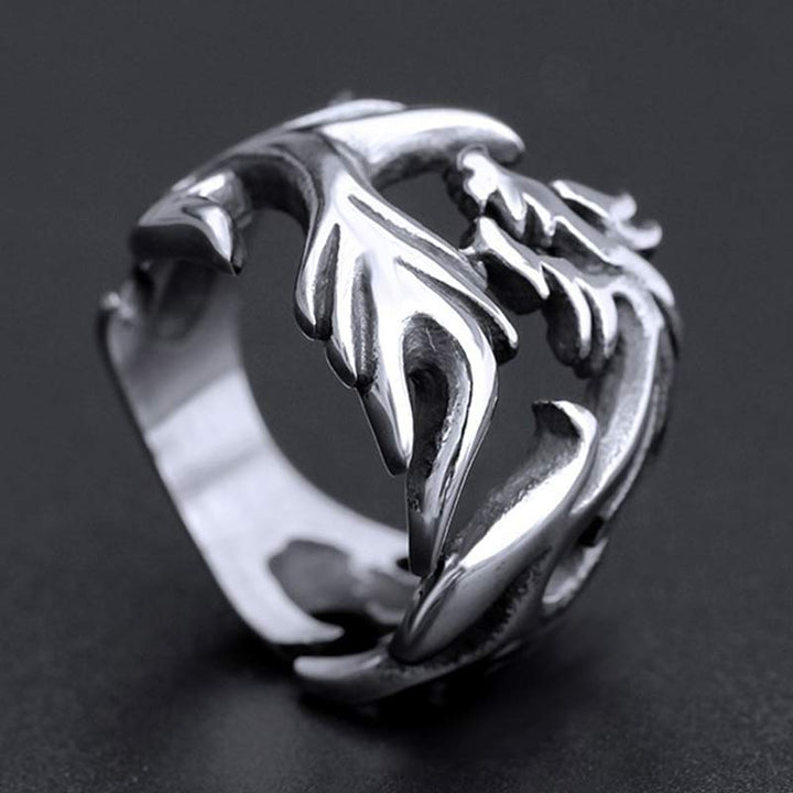 Anello regolabile con motivo a drago Buddha Stones, protezione e forza