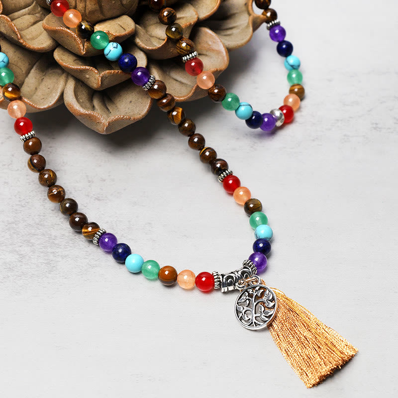 Buddha Stones, cristalli curativi, Mala, perline da preghiera, 108 bracciali multistrato per meditazione e guarigione