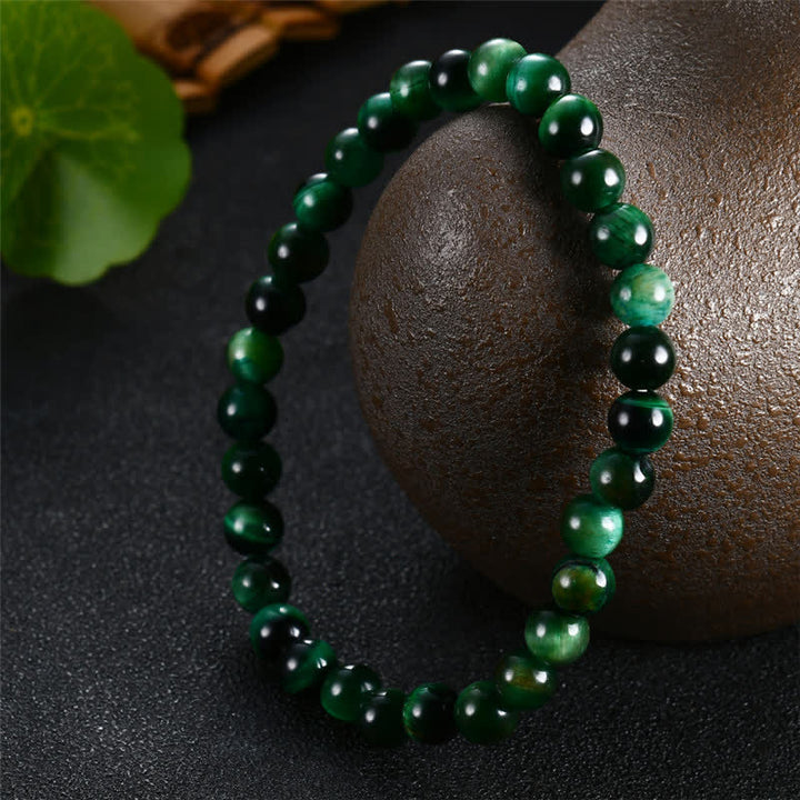 Braccialetto Buddha Stones Natural Green Tiger Eye Strength - image 5