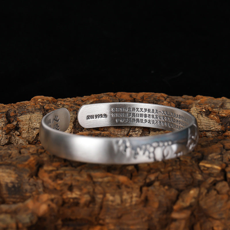 Braccialetto Buddha Stones 999 Sterling Silver Buddha Head Heart Sutra Serenity - image 5