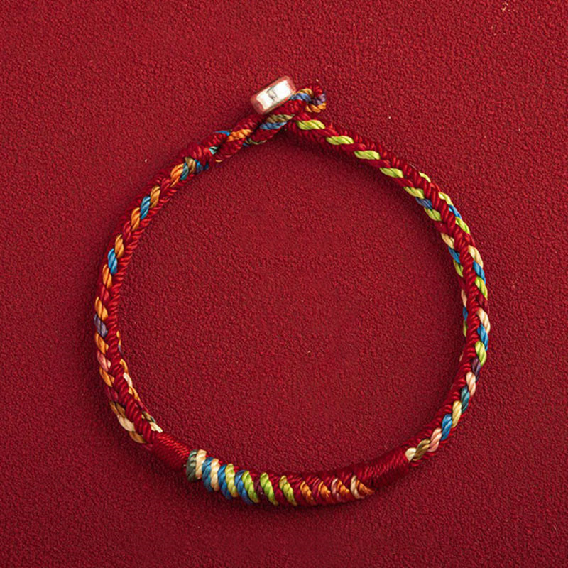 Bracciale multicolore Buddha Stones "Possa tu essere al sicuro e fortunato nell'anno a venire"