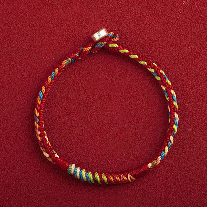 Bracciale multicolore Buddha Stones "Possa tu essere al sicuro e fortunato nell'anno a venire"