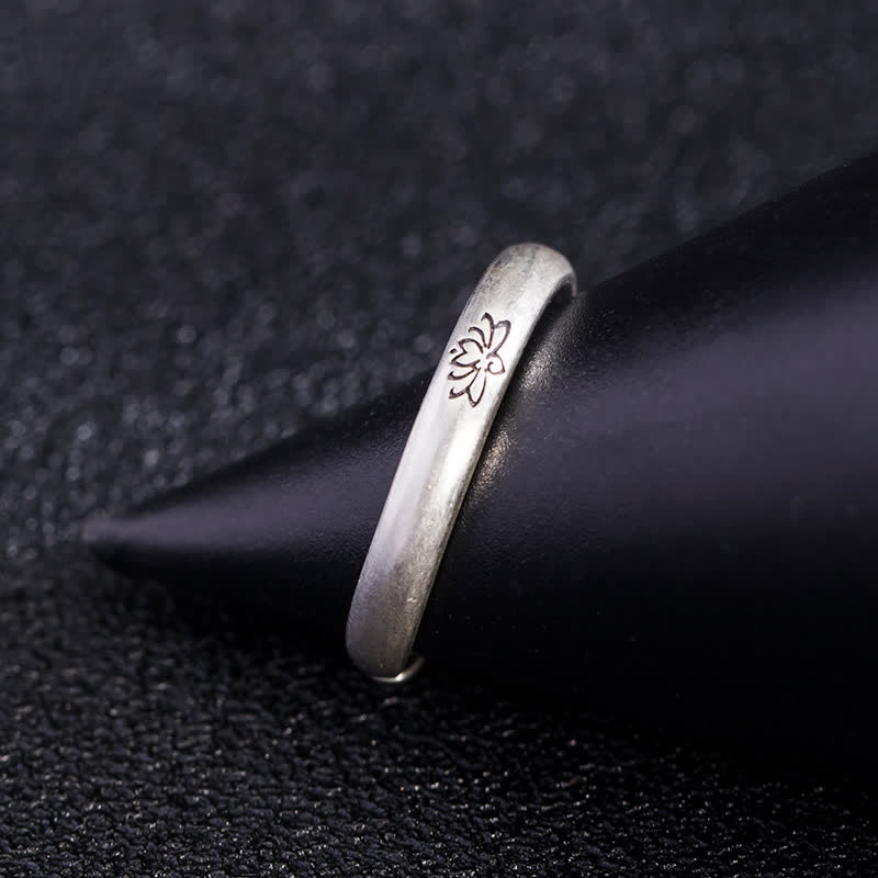 Anello Buddha Stones 925 Sterling Silver Lotus Flower Enlightenment - image 6