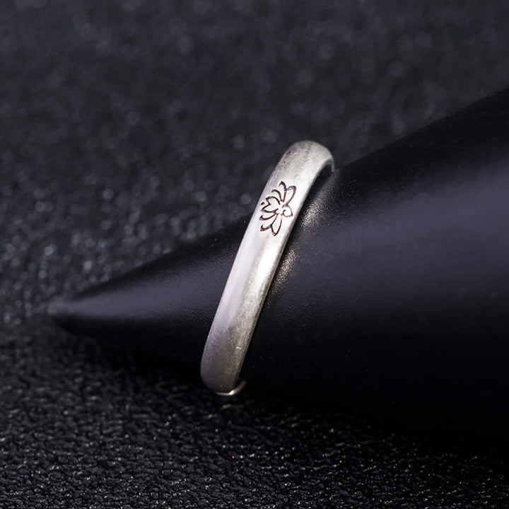 Anello Buddha Stones 925 Sterling Silver Lotus Flower Enlightenment - image 6