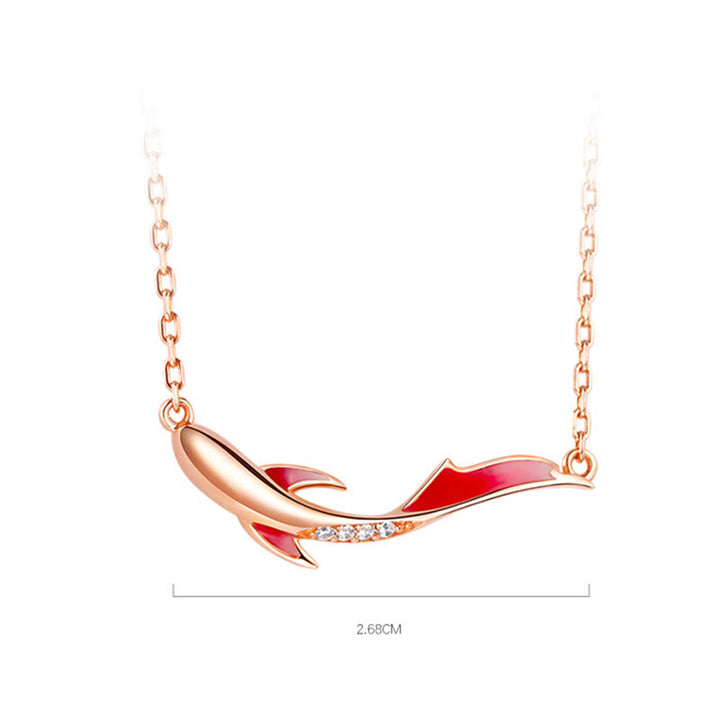 Collana con ciondolo a forma di pesce koi in argento sterling 925 Buddha Stones e zircone per la prosperità - image 10