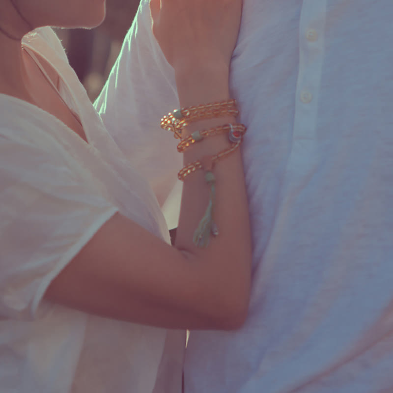 Buddha Stones 108 Mala Beads 925 Sterling Silver Citrino Sandalo Turchese Protezione Bracciale Prosperità - image 8