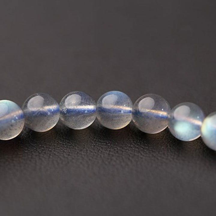 Braccialetto di perline curative con fiore di pietra di luna naturale
