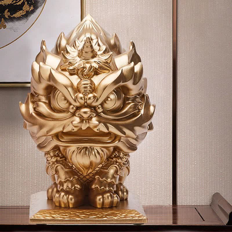 Buddha Stones Statua del leone Forza Resina Decorazione per la casa e l'ufficio