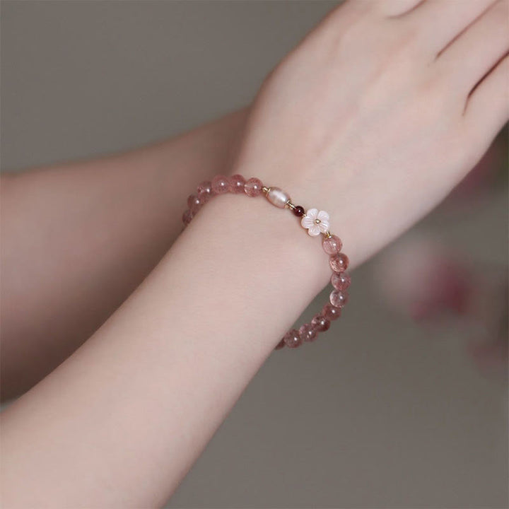 Bracciale Buddha Stones Strawberry Quartz Peach Blossom Love