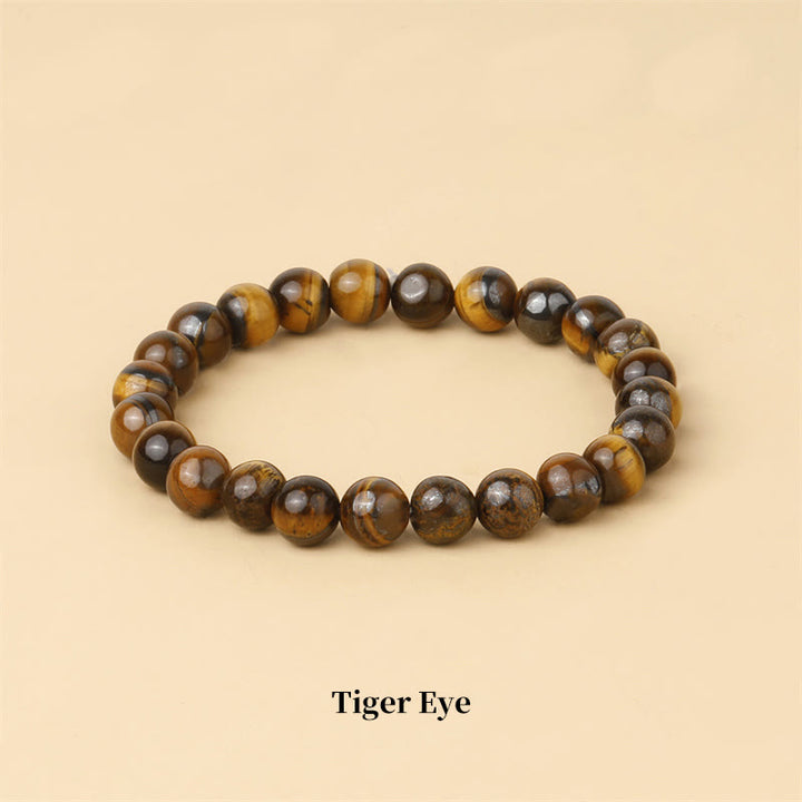 Braccialetto di perle curative in quarzo naturale Buddha Stones - 8 millimetri - Occhio di tigre - image 32