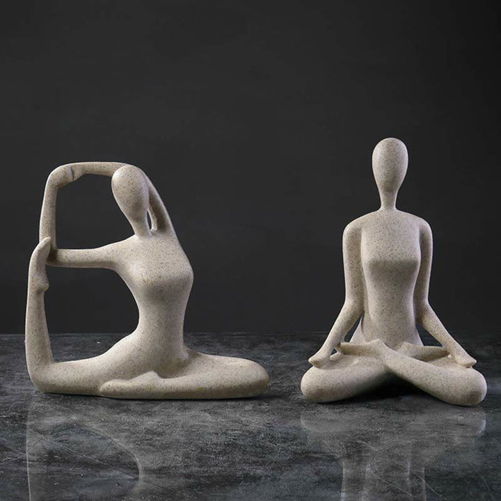 Scultura in resina di statuetta spirituale astratta di yoga che medita esercizio decorazione da scrivania