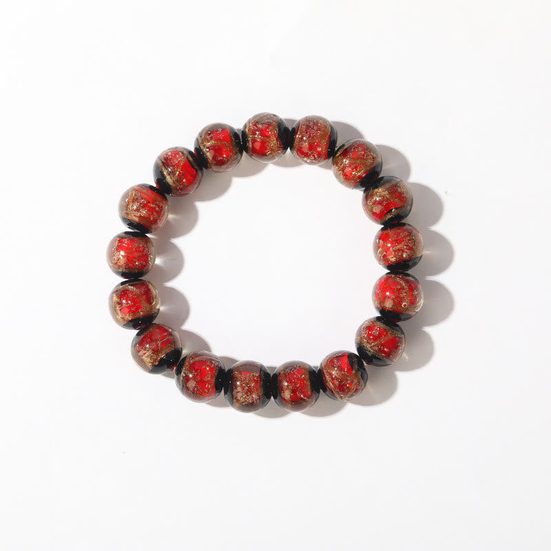 Braccialetto di perline di vetro Liuli, fortuna e ricchezza, Buddha Stones, tibetano classico