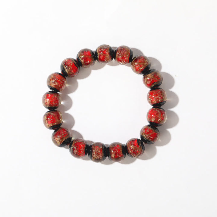 Braccialetto di perline di vetro Liuli, fortuna e ricchezza, Buddha Stones, tibetano classico