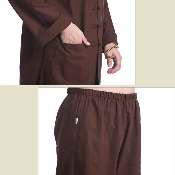 Buddha Stones, rana cinese, bottone, design, meditazione, preghiera, cotone, lino, spirituale, pratica zen, yoga, abbigliamento da uomo - image 19