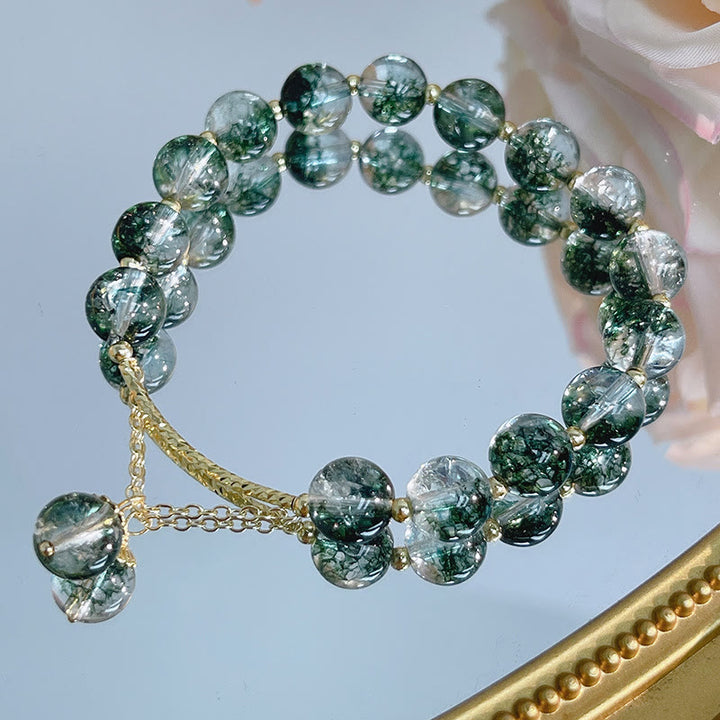 Braccialetto con ciondolo Buddha Stones Green Phantom Crystal Confidence