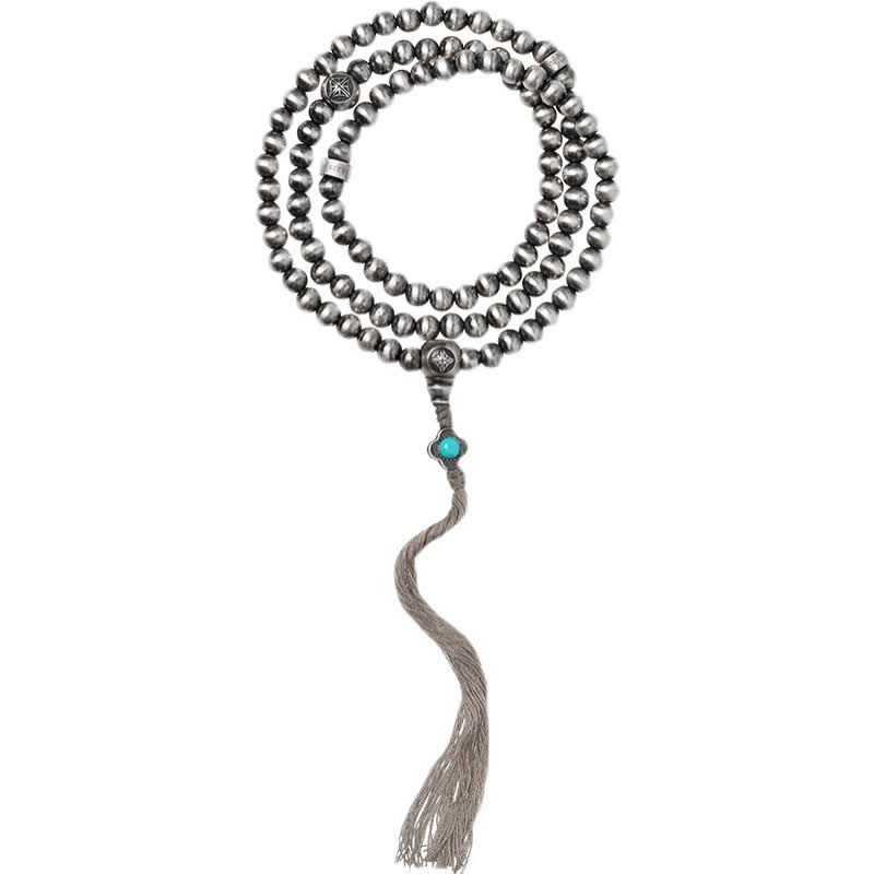 Buddha Stones 108 Mala Beads 925 Sterling Silver Agata Rossa Turchese Braccialetto con Ciondolo di Fiducia - image 14