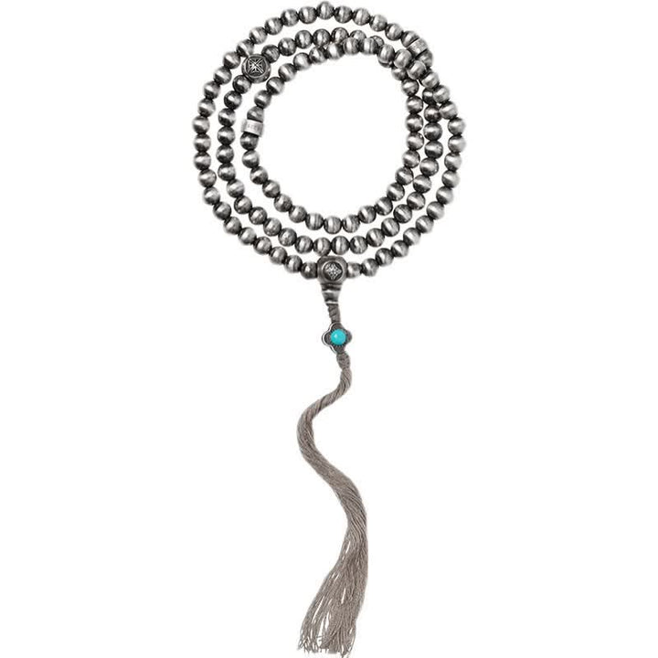 Buddha Stones 108 Mala Beads 925 Sterling Silver Agata Rossa Turchese Braccialetto con Ciondolo di Fiducia