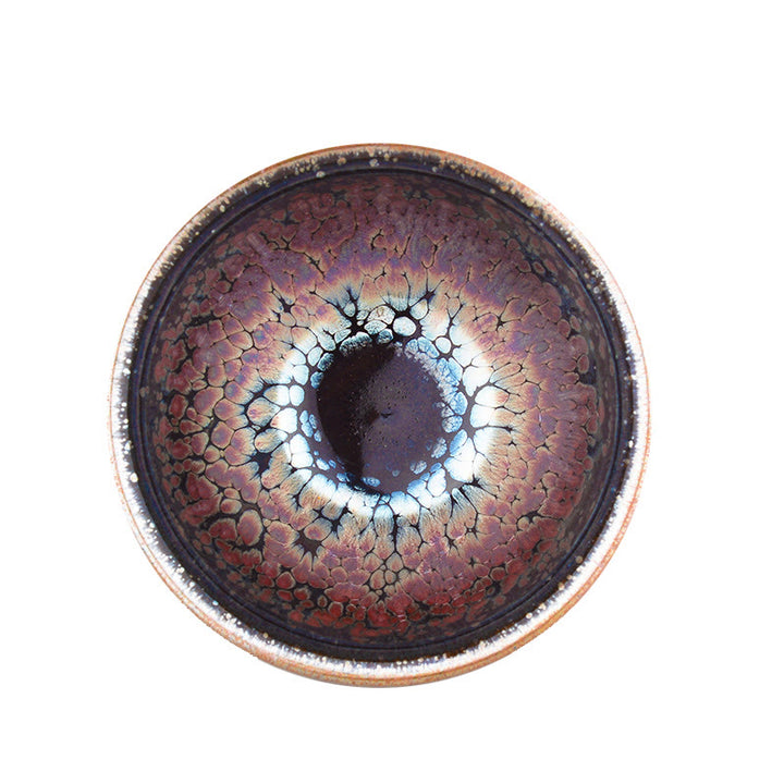 Buddha Stones fatte a mano con motivo di piante succulente Jianzhan cinese tazza da tè in ceramica Tenmoku Kung Fu