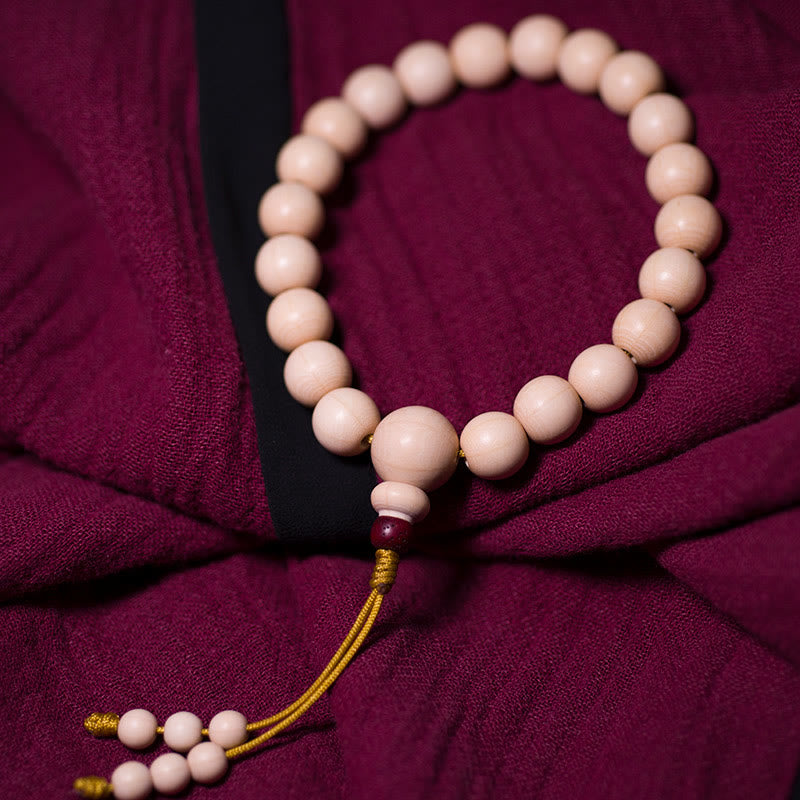 Buddha Stones Naturale Abelia Biflora Legno Benedizione Polso Mala