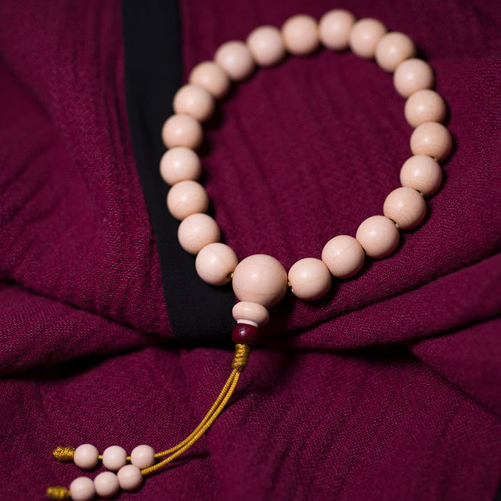 Buddha Stones Naturale Abelia Biflora Legno Benedizione Polso Mala