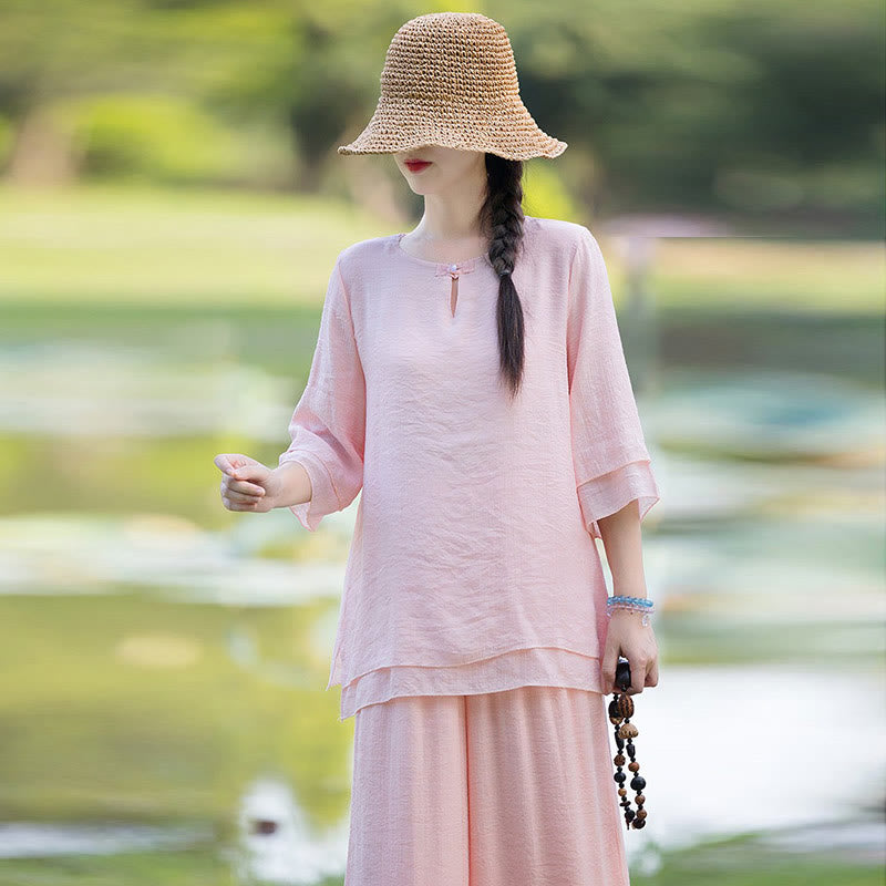 Tai Chi Meditazione Preghiera Zen Spirituale Mattina Pratica Abbigliamento Donna Set - image 17