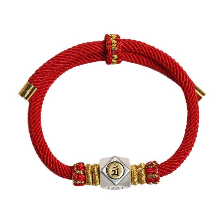 Buddha Stones 999 Argento Sterling Zodiaco Cinese Buddha Natale Corda Rossa Fortuna Forza Braccialetto Fatto a Mano per Bambini