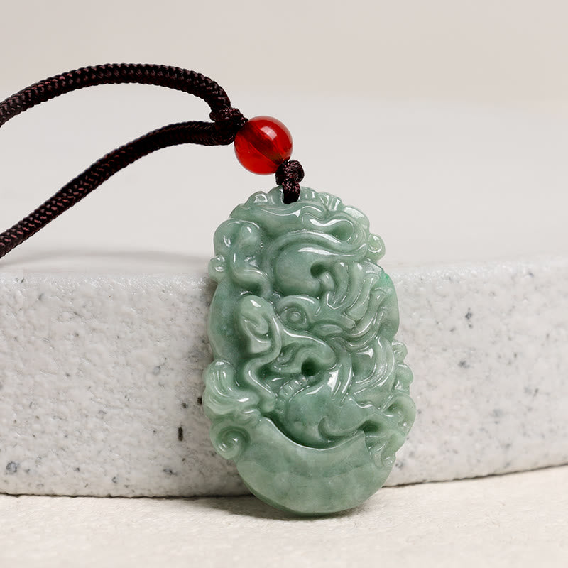 Collana con ciondolo Buddha Stones Natural Jade 12 Zodiaco Cinese Prosperità - image 2