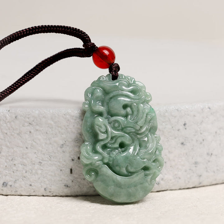 Collana con ciondolo Buddha Stones Natural Jade 12 Zodiaco Cinese Prosperità - image 2