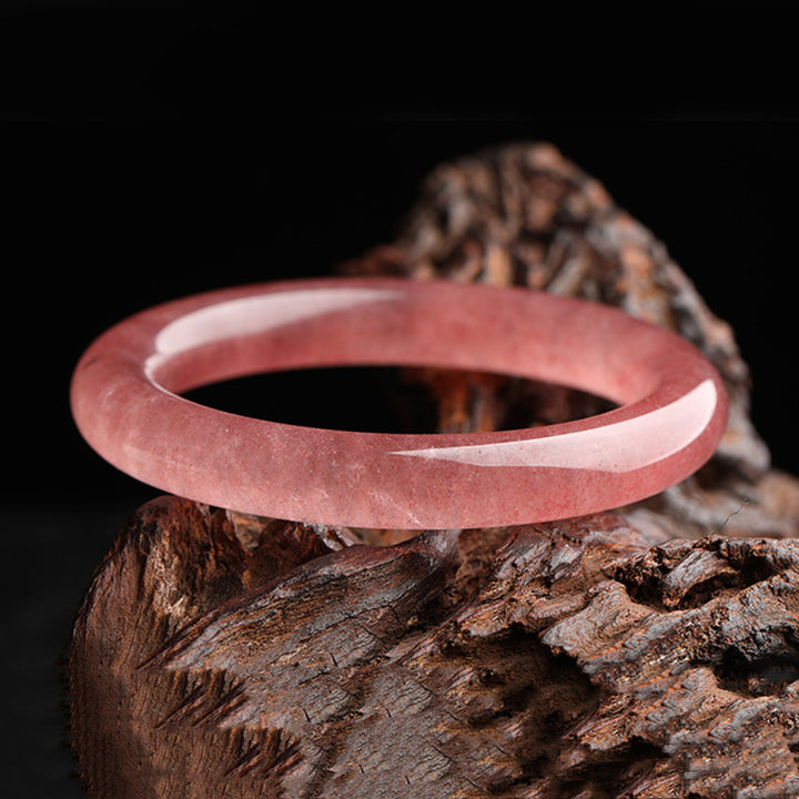 Braccialetto di guarigione dell'amore in quarzo fragola naturale Buddha Stones