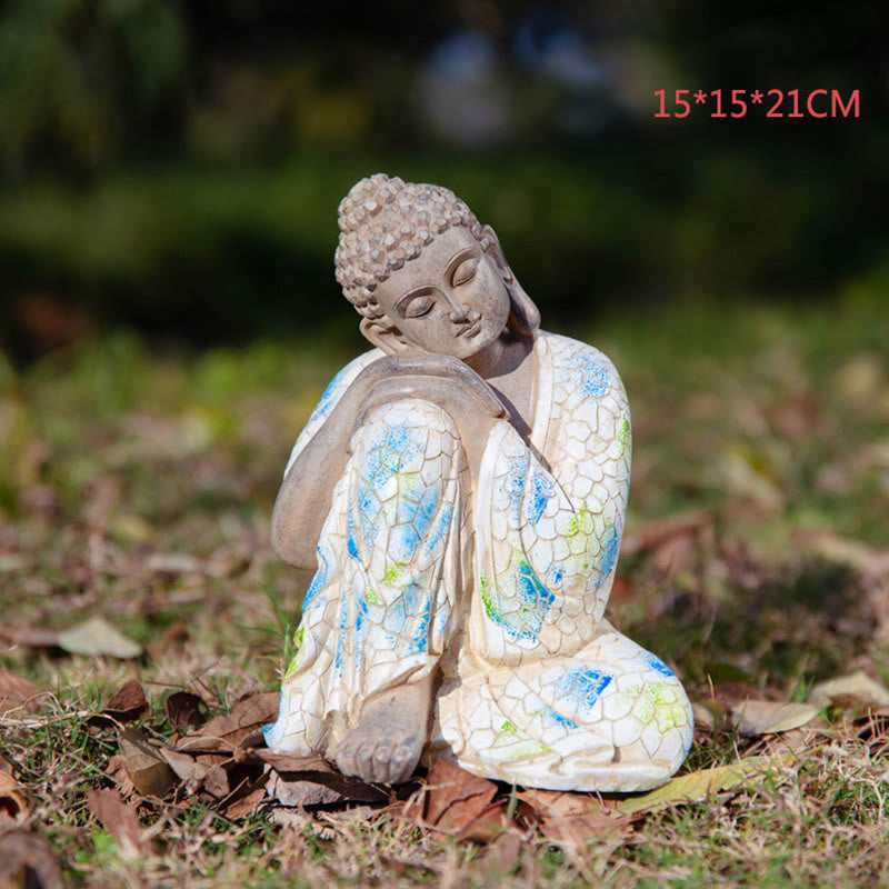 Statua in resina di Buddha Zen in meditazione, decorazione per la casa