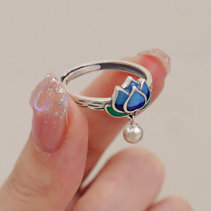 Anello dell'illuminazione con motivo a fiore di loto Buddha Stones