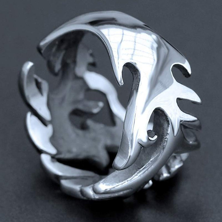 Anello regolabile con motivo a drago Buddha Stones, protezione e forza