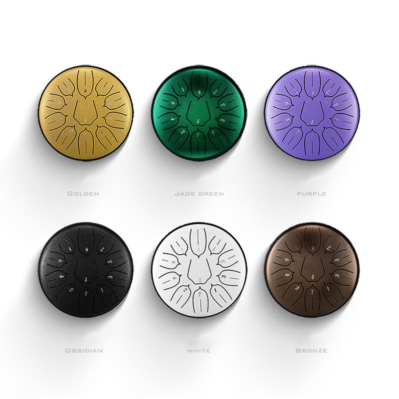 Buddha Stones Steel Tongue Drum Sound Healing Meditazione Yoga Lotus Drum Kit 11 Note 6 Pollici