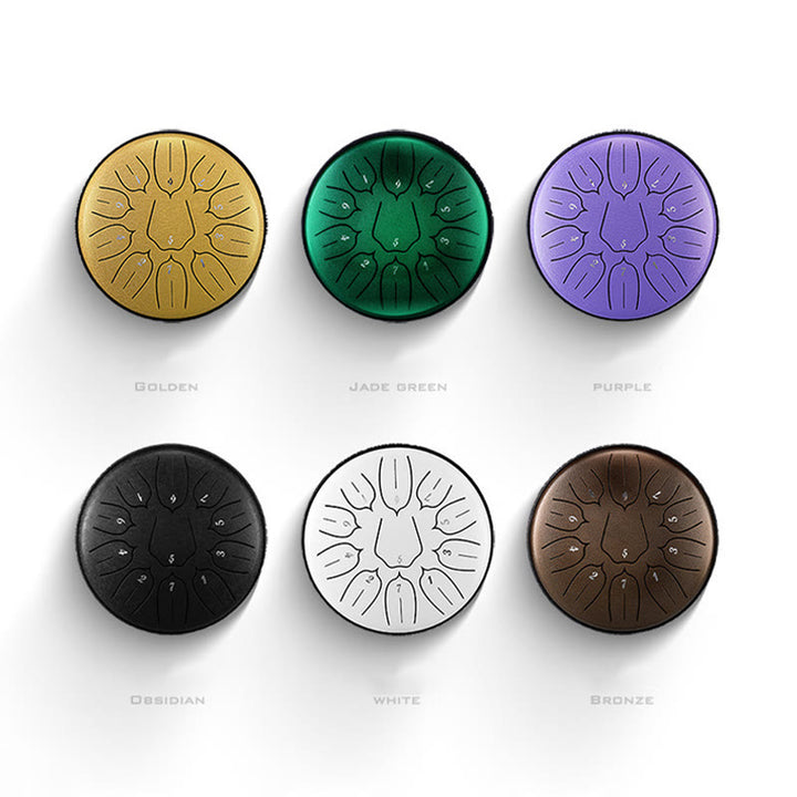 Buddha Stones Steel Tongue Drum Sound Healing Meditazione Yoga Lotus Drum Kit 11 Note 6 Pollici