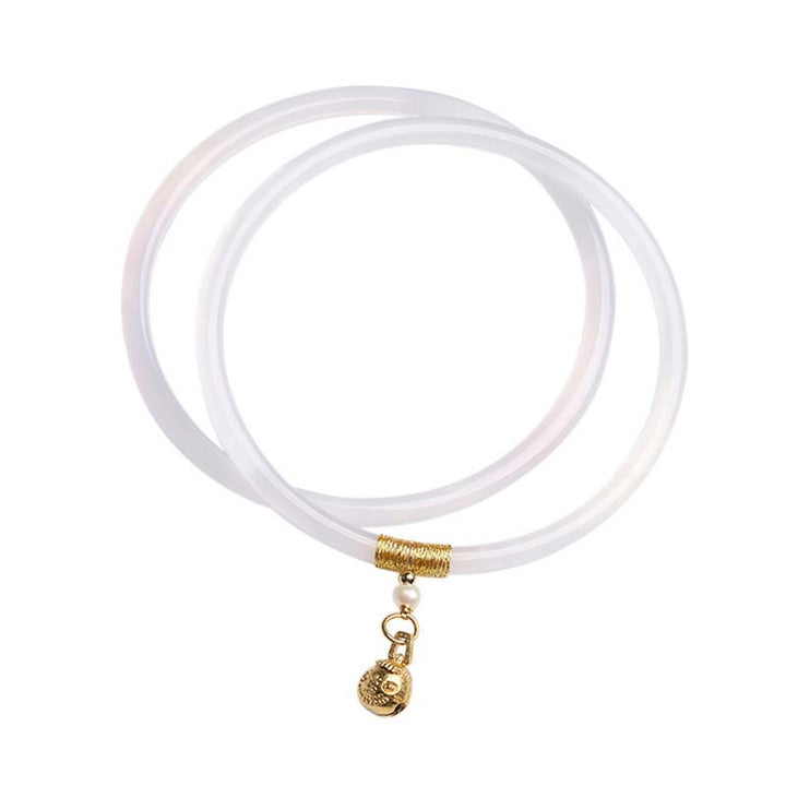 Braccialetto di successo in giada bianca ciano naturale Buddha Stones