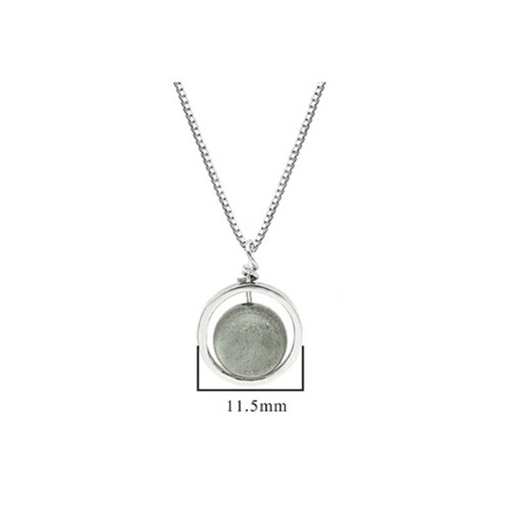 Buddha Stones 925 Sterling Silver Moonstone Love Planet Modello girevole Collana pendente - image 12