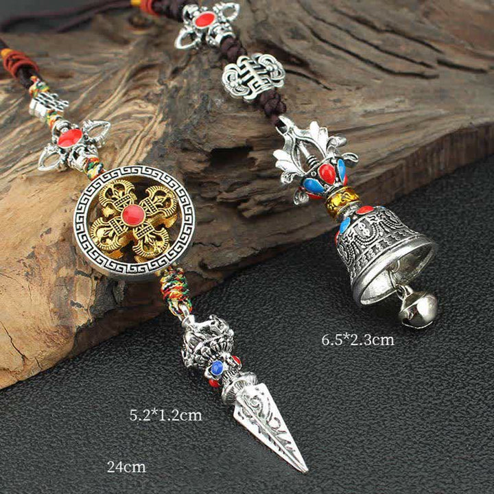Decorazione da appendere per auto spirituale del Tibet Om Mani Padme Hum Vajra Dorje